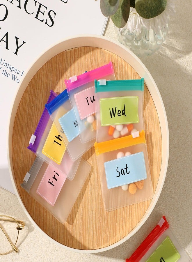 MARFOREVER 47 Pcs Pill Pouch Small Pill Bags Reusable Medicine Organizer Travel Pill Container Storage Pill Case 35 Plastic Medicine Bags 10 Sheets Labels 1 Large Bag and A Marker - Image 5